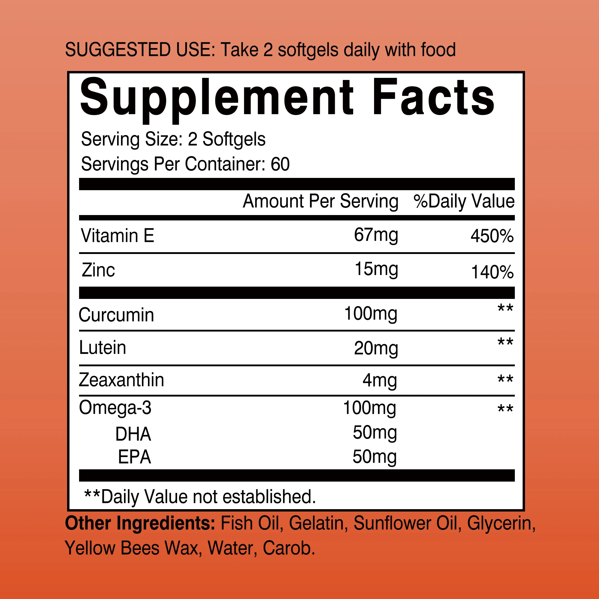 Lutein – Eye Health Supplement, Contains Lutein and Zeaxanthin, Supports Vision Health, Relieve Eye Fatigue – 120 Capsules