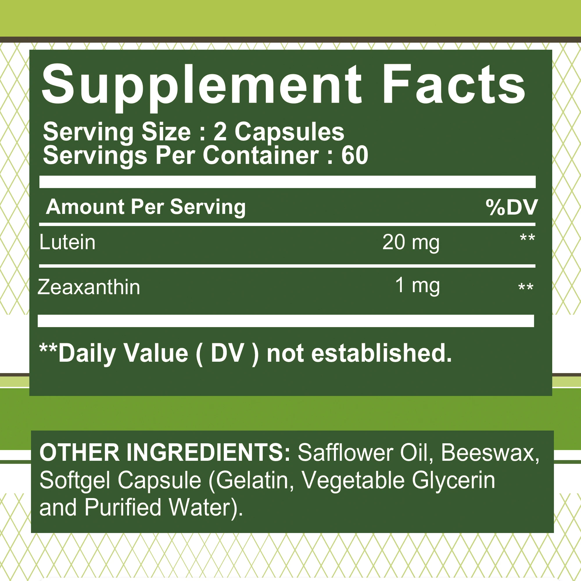 Lutein Capsules – with Zeaxanthin – Eye Health, Vision Support, Relieve Eye Fatigue and Dry Eyes – 120 Capsules