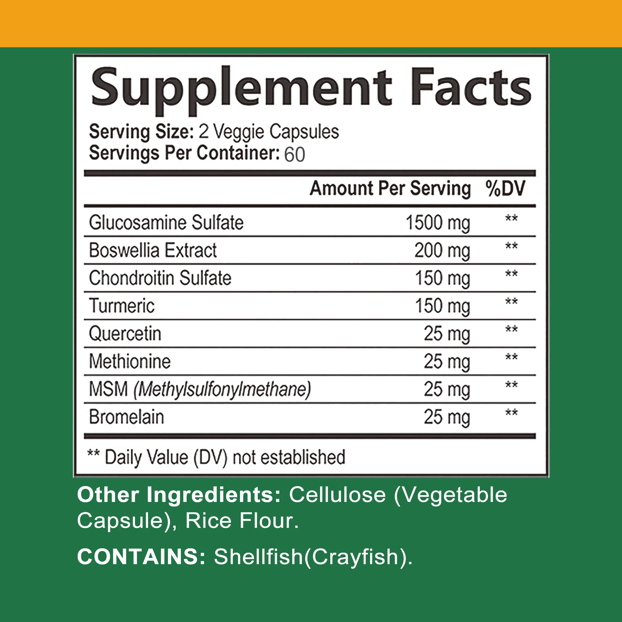 Glucosamine Chondroitin – for Cartilage and Joint Health, Maintaining Joint Function and Mobility – 120 Capsules