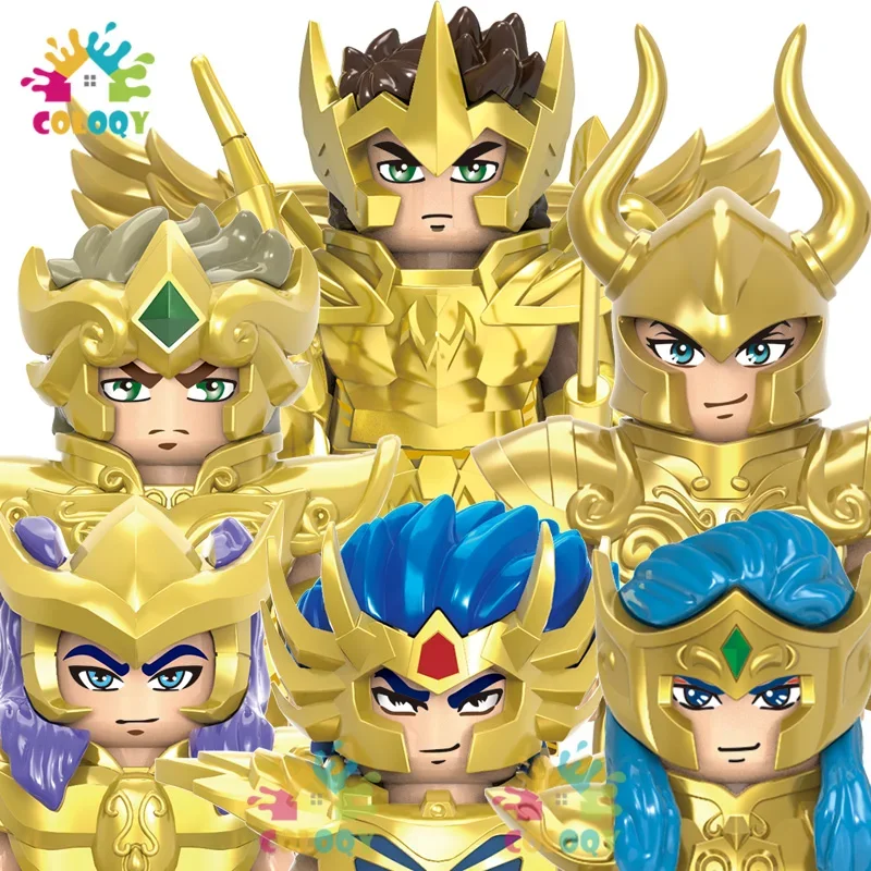 Kids Toys Comic Cartoon Building Blocks Gold Saint Seiya Athena Bronze Saint Mini Action Figures Toys For Kids Christmas Gifts