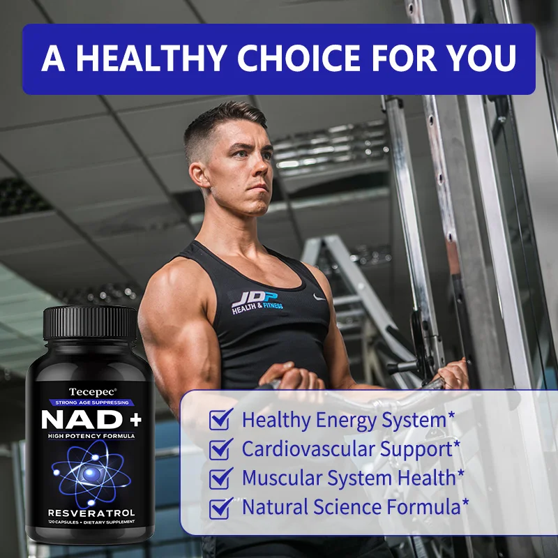 NAD+ Supplements, Supplements with Quercetin + Resveratrol – Supports Cell Health, Muscle, Brain, Vision and Heart Health