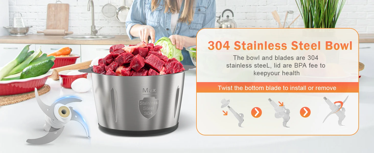 2 Speeds 500W Electric Food Processor 2L Meat Grinder Mincer kitchen Blender Food Processor Slicer Vegetable Food Chopper Meat - Image 15